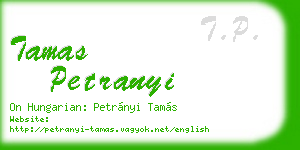 tamas petranyi business card